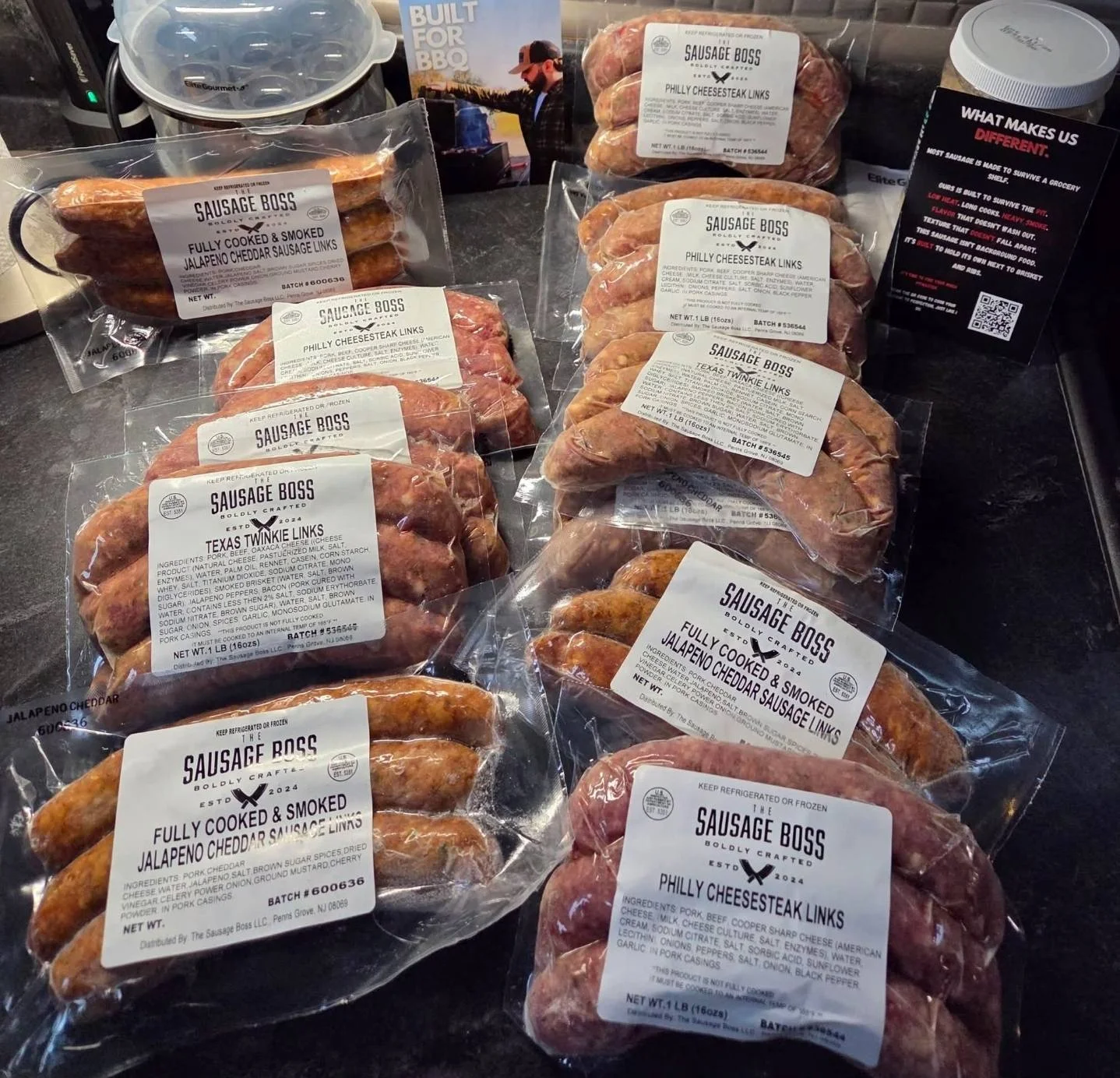 Sausage Boss - Hearty sausage sandwich with all the fixings.